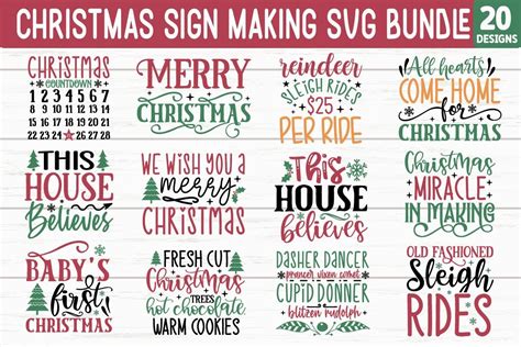 Christmas Sign Making Svg Bundle Bundle Creative Fabrica