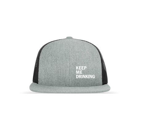 Branded Gray and Black Flat Bill Trucker Hat - Keep Me Drinking