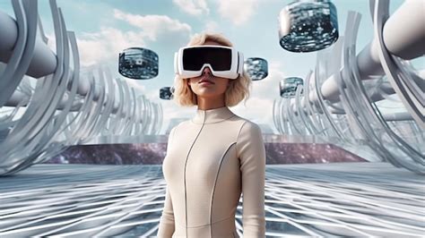 Premium Ai Image Virtual Realms A Girl Wearing Virtual Reality