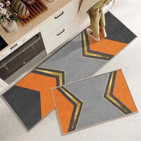 Lot De Tapis De Cuisine Lavables Avec Tapis Antid Rapants Pour