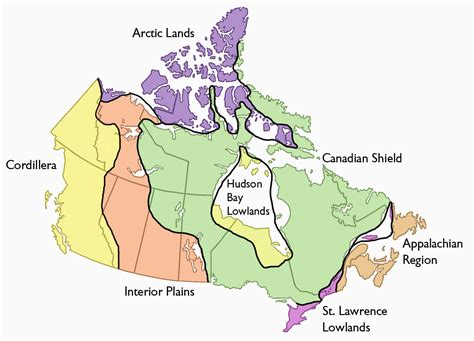 Map Of Canada S Landform Regions Secretmuseum