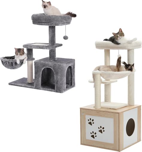 Amazon Petepela Modern Cat Tree With Litter Box Enclosure And