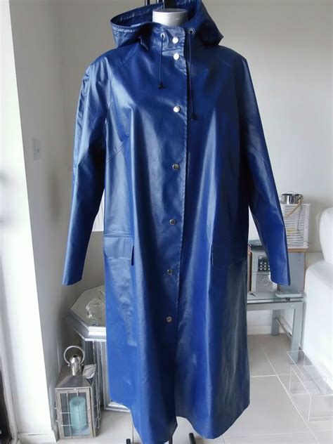 Vintage Shiny 70 S Rukka Raincoat Pvc Mac Vinyl Rubber Coat Regenmantel Size Xl £25500