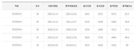 치위생사 국가고시 실기시험 자격증 합격자발표 합격률