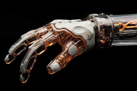 Premium Ai Image Futuristic Transparent Robotic Arm Ai Generated