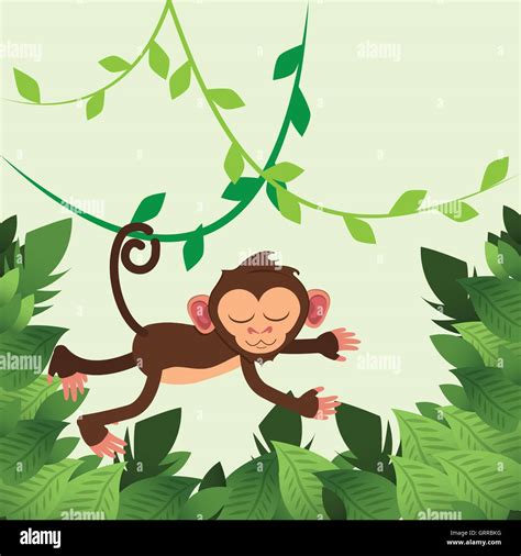 Jungle Monkey Cartoon Stock Vector Image And Art Alamy