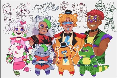 Glamrock Freddy, Glamrock chica, Roxanne Wolf and Monty | Fnaf ...