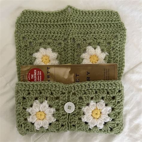 Granny Square Book Sleeve Click To Get Crochet Pattern Crochet