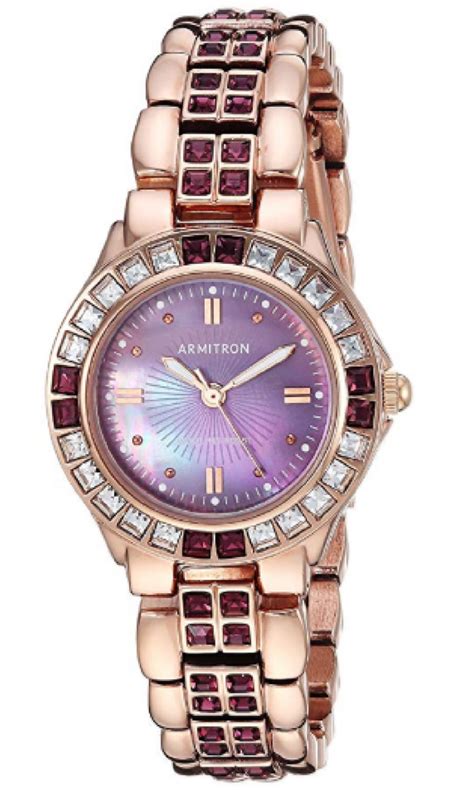 Armitron Women S 75 3689VMRG Amethyst Colored Swarovski Crystal