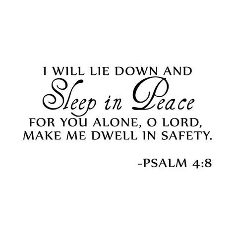 I Will Lie Down And Sleep In Peace Wall Decal Psalm 48 Etsy