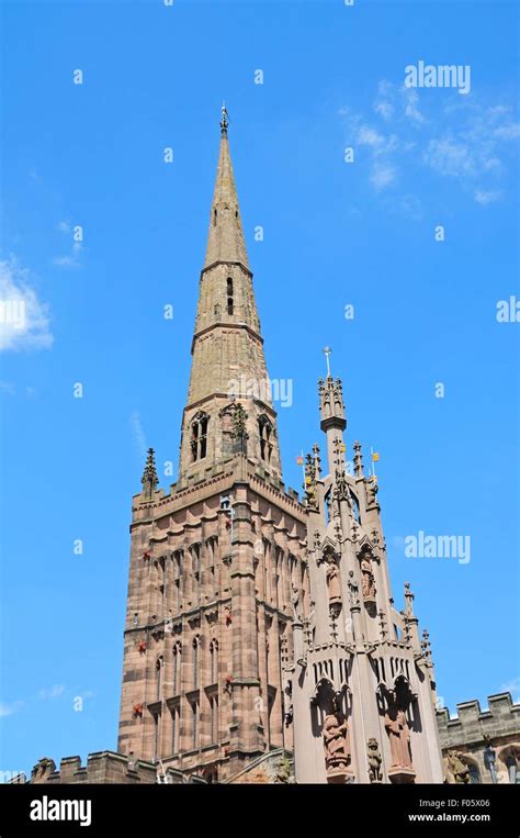 View Of The Medieval Holy Trinity Church And The Coventry Cross Coventry West Midlands