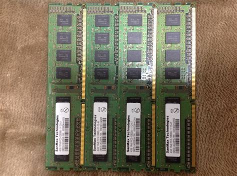 Sanmax Technologies 4gb 1rx8 Pc3 12800u 11 12 A1 4枚セット 管理番号：m01064gb