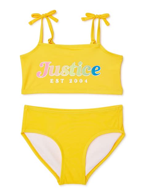 Justice Girls Two Piece Bikini Signature Swimsuit Sizes 6 18 And 16p 22p