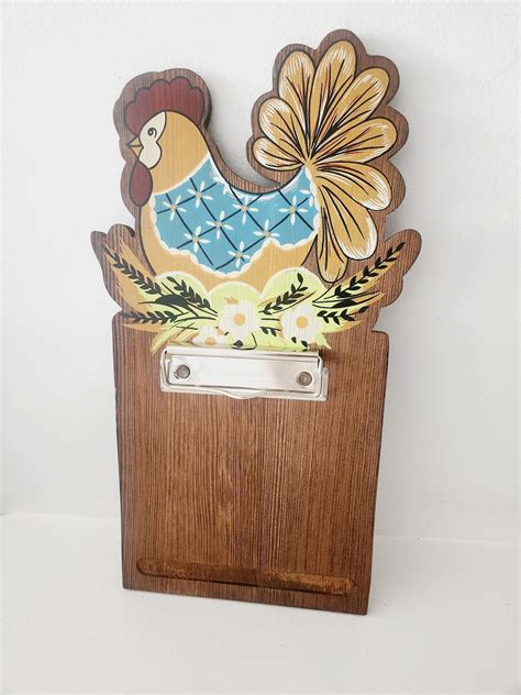 Rooster Wall Hangings Rooster Wood Paper Clip Notepad Holder Vintage