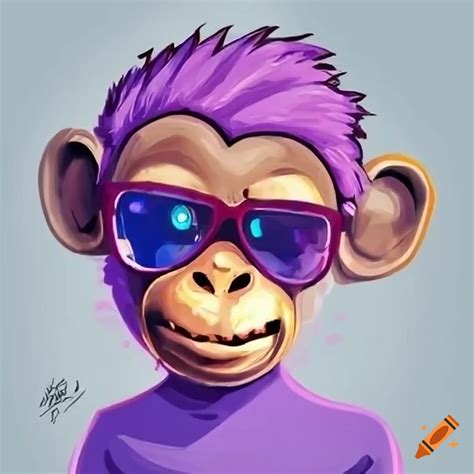 Cartoon Monkey Wearing Sunglasses