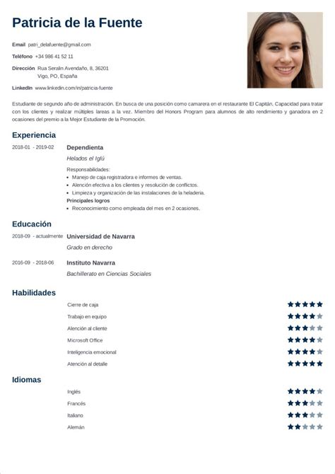 Como Hacer Un Curriculum De Trabajo Ejemplos Curriculum Vitae Idea