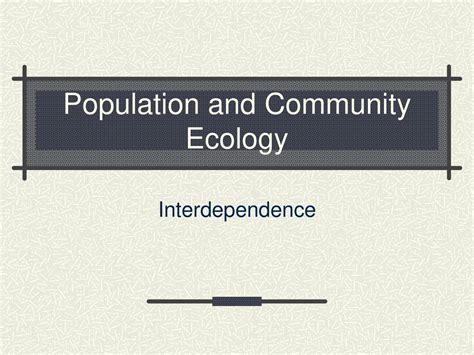 Population And Community Ecology Ppt Download