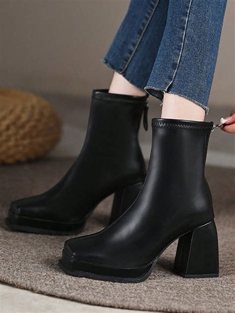 High Heel Chunky Heel Ankle Boots – CSD FASHION