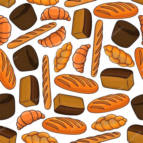 Seamless Bakery And Pastry Products Pattern Stock Vector Image By