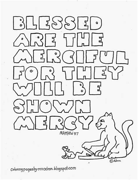 Coloring Pages For Kids By Mr Adron Blessed Are The Merciful Coloring