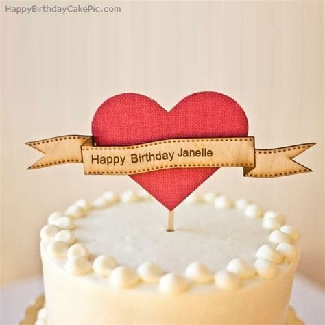 ️ Heart Happy Birthday Cake For Janelle