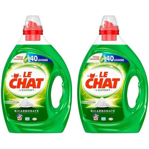 Le Chat L Expert Lessive Liquide Au Bicarbonate Lavages Lot De