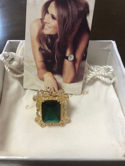 Melania Trump Gold Tone Emerald Ring With Cz Etsy