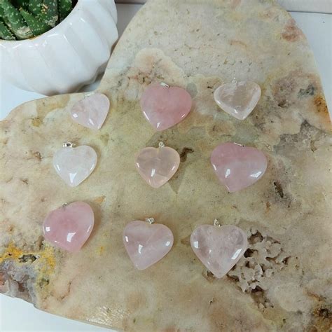 Comprar Pingente Cora O De Pedra Natural Quartzo Rosa A Partir De R