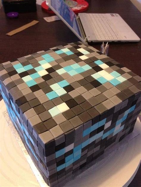 Minecraft Diamond Block Cake