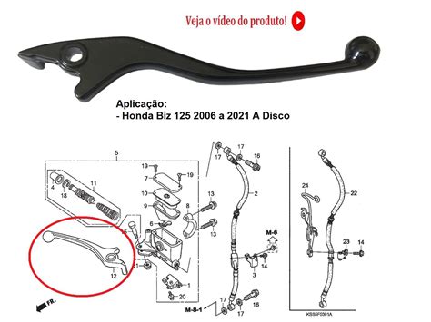 Manete De Freio Honda Biz Freio A Disco Preto Kade Parts