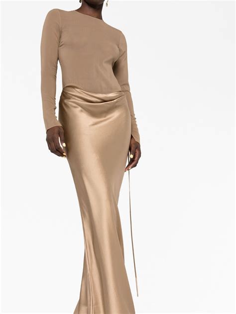 Christopher Esber Sheer Torso Floor Length Dress In Neutrals Modesens