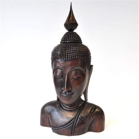 Buddha Gesicht Thai Buddha Holz Dunkel 23x12x40 Thai Buddha Buddha