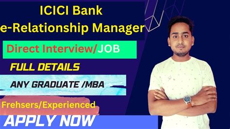 ICICI Bank E Relationship Manager Bank Jobs E Relationship Manager