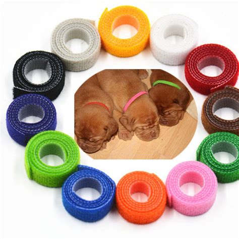 12 Colors Adjustable Newborn Puppy Whelping Id Collars Bands Pet Dog