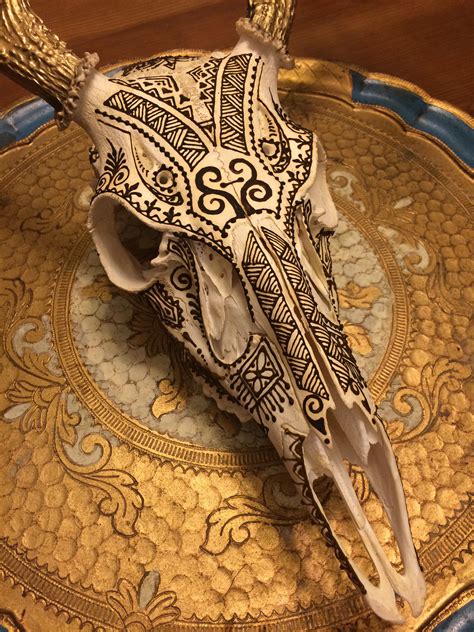 Henna On Deer Skull By Henna On Hudson Deer Skull Mount Deer Skull Art