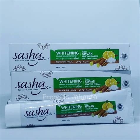 Jual Pasta Gigi SASHA Toothpaste Siwak Halal Whitening 150 Gr BO