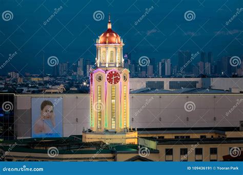 The Clock Tower of the Manila City Hall at Night View from Intamurose ...