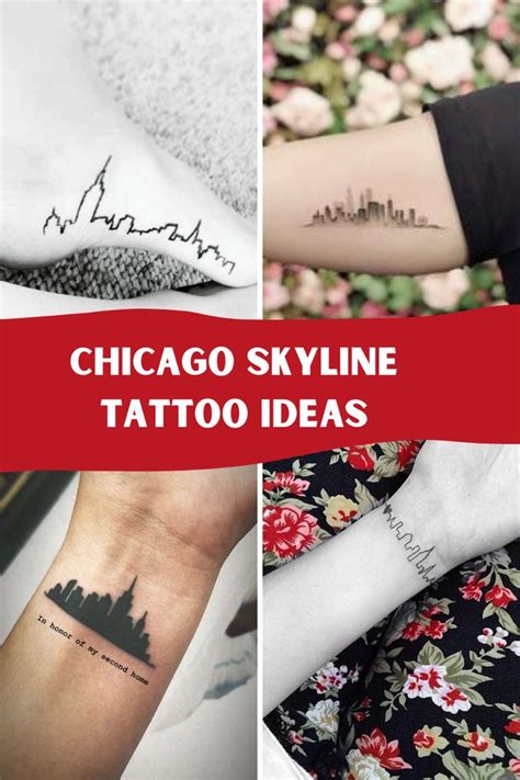 Chicago Skyline Outline Tattoo