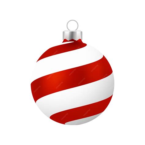 Bola De Navidad Roja Con Adorno Blanco Vector Vector Premium