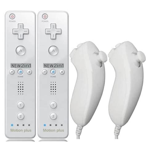 Blanc Set T L Commande Avec Nunchuck Contr Leur Pour Console Wii