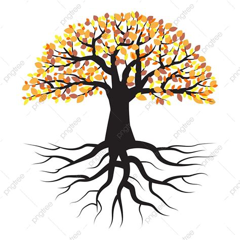 Tree Roots Logo Vector Design Images Autumn Tree With Roots Artistic