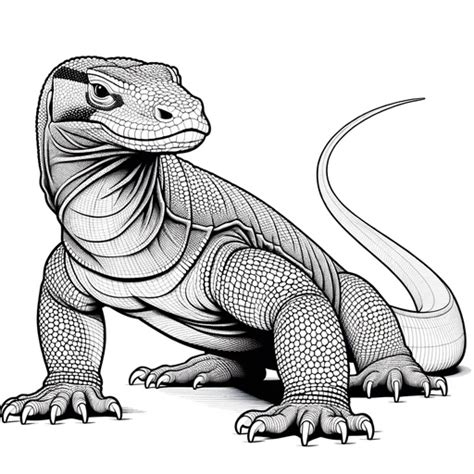 Realistic Komodo Dragon Coloring Page- 4 Free Printable Pages