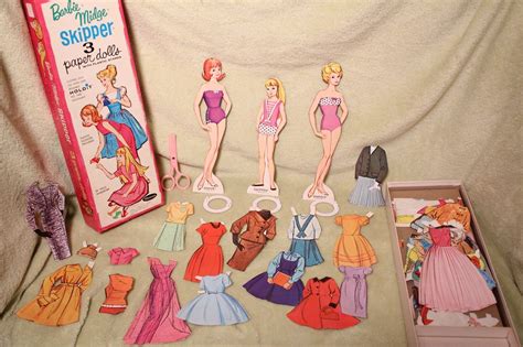 1965 Whitman Barbie Midge Skipper Paper Doll Set Partially Cut