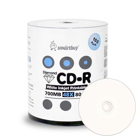 Smart Buy Cd R Diamond X Mb Min White Inkjet Hub Printable