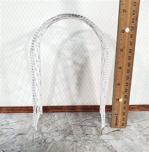 Dollhouse Garden Arbor Trellis Arch For Flowers White Metal 112 Scale Miniature Decor