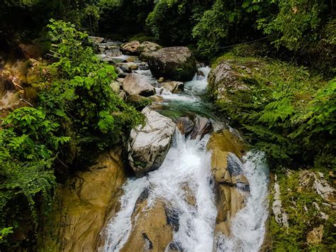 Photography Of Waterfalls Between Trees · Free Stock Photo