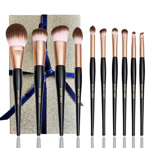 Amazon Enzo Ken Elegant Natural Goat Hair Makeup Brush Set With