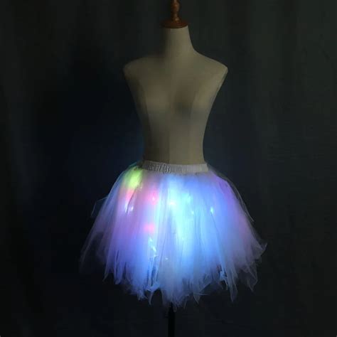 Fashion Led Tutu Skirts Women Tulle Skirt Dancing Rave Evening Club