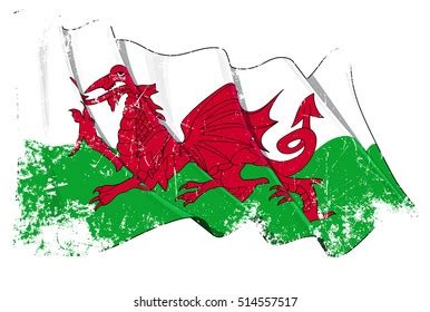 Grunge Illustration Waving Welsh Flag All Stock Vector (Royalty Free ...