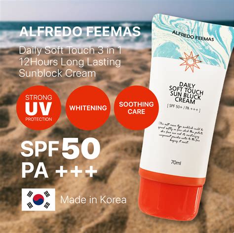Alfredo Feemas Daily Soft Touch Whitening Sunblock Sunscreen SPF50 PA ...